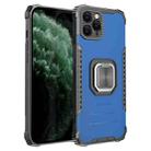 For iPhone 11 Pro Max Fierce Warrior Series Armor All-inclusive Shockproof Aluminum Alloy + TPU Protective Case with Ring Holder (Blue) - 1