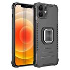 For iPhone 12 mini Fierce Warrior Series Armor All-inclusive Shockproof Aluminum Alloy + TPU Protective Case with Ring Holder (Black) - 1