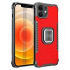 For iPhone 12 mini Fierce Warrior Series Armor All-inclusive Shockproof Aluminum Alloy + TPU Protective Case with Ring Holder (Red) - 1
