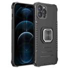 For iPhone 12 Pro Fierce Warrior Series Armor All-inclusive Shockproof Aluminum Alloy + TPU Protective Case with Ring Holder(Black) - 1