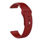 20mm Universal Vertical Grain Reverse Buckle Watch Band(Dark Red) - 1