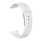 20mm Universal Vertical Grain Reverse Buckle Watch Band(White) - 1