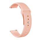 20mm Universal Vertical Grain Reverse Buckle Watch Band(Pink) - 1