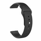 20mm Universal Vertical Grain Reverse Buckle Watch Band(Black) - 1