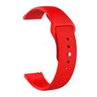 20mm Universal Vertical Grain Reverse Buckle Watch Band(Red) - 1