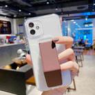 For iPhone 11 Transparent TPU + PC Shockproof Case with Wrist Strap Holder (Brown) - 1