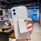 For iPhone 12 mini Transparent TPU + PC Shockproof Case with Wrist Strap Holder (White) - 1