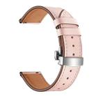 20mm Universal Butterfly Buckle Leather Watch Band, Style:Silver Buckle(Pink) - 4