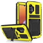 For Samsung Galaxy A32 4G R-JUST Waterproof Shockproof Dustproof Metal + Silicone Protective Case with Holder(Yellow) - 1