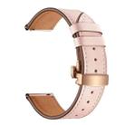 22mm Universal Butterfly Buckle Leather Watch Band, Style:Rose Gold Buckle(Pink) - 4
