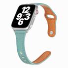 Universal T-shaped Thin Reverse Buckle Leather Watch Band For Apple Watch Ultra 49mm / Series 8&7 45mm / SE 2&6&SE&5&4 44mm / 3&2&1 42mm(Green) - 1