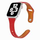 Universal T-shaped Thin Reverse Buckle Leather Watch Band For Apple Watch Series 8&7 41mm / SE 2&6&SE&5&4 40mm / 3&2&1 38mm(Red) - 1