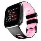 For Fitbit Versa / Versa 2 / Versa Lite Two-color Silicone Watch Band(Black Pink) - 1