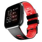 For Fitbit Versa / Versa 2 / Versa Lite Two-color Silicone Watch Band(Black Red) - 1