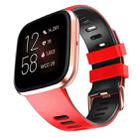 For Fitbit Versa / Versa 2 / Versa Lite Two-color Silicone Watch Band(Red Black) - 1