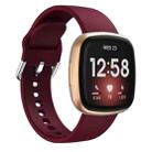 For Fitbit Versa 3 Silicone Watch Band(Wine Red) - 1