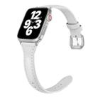 Universal T-shaped Thin Leather Watch Band For Apple Watch Series 7 45mm / 6 & SE & 5 & 4 44mm / 3 & 2 & 1 42mm(White) - 1