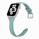 Universal T-shaped Thin Leather Watch Band For Apple Watch Series 7 45mm / 6 & SE & 5 & 4 44mm / 3 & 2 & 1 42mm(Green) - 1