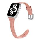 Universal T-shaped Thin Leather Watch Band For Apple Watch Series 7 45mm / 6 & SE & 5 & 4 44mm / 3 & 2 & 1 42mm(Pink) - 1