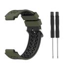 For Garmin Approach S2 / S4 Two-color Silicone Watch Band(Army Green Black) - 2