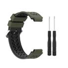 For Garmin Approach S2 / S4 Two-color Silicone Watch Band(Army Green Black) - 3