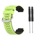 For Garmin Approach S2 / S4 Two-color Silicone Watch Band(Lime Green Black) - 1