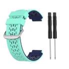 For Garmin Approach S2 / S4 Two-color Silicone Watch Band(Mint Green Blue) - 1