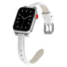 Sewing Thread Leather Watch Band For Apple Watch Ultra 49mm / Series 8&7 45mm / SE 2&6&SE&5&4 44mm / 3&2&1 42mm(White) - 1