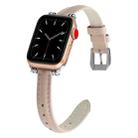 Sewing Thread Leather Watch Band For Apple Watch Ultra 49mm / Series 8&7 45mm / SE 2&6&SE&5&4 44mm / 3&2&1 42mm(Pink) - 1