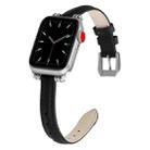 Sewing Thread Leather Watch Band For Apple Watch Ultra 49mm / Series 8&7 45mm / SE 2&6&SE&5&4 44mm / 3&2&1 42mm(Black) - 1