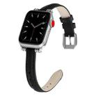 Sewing Thread Leather Watch Band For Apple Watch Series 8&7 41mm / SE 2&6&SE&5&4 40mm / 3&2&1 38mm(Black) - 1