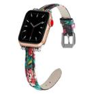 Sewing Thread Leather Watch Band For Apple Watch Series 8&7 41mm / SE 2&6&SE&5&4 40mm / 3&2&1 38mm(Safflower) - 1