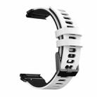 For Garmin Fenix 6X Two-color Silicone Quick Release Watch Band(White Black) - 1