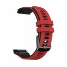 For Garmin Fenix 6X Two-color Silicone Quick Release Watch Band(Red Black) - 1