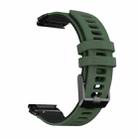 For Garmin Fenix 6X Two-color Silicone Quick Release Watch Band(Army Green Black) - 1