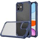 For iPhone 11 Carbon Fiber Acrylic Shockproof Protective Case (Blue) - 1