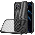 For iPhone 12 Pro Max Carbon Fiber Acrylic Shockproof Protective Case(Black) - 1