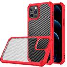 For iPhone 12 Pro Carbon Fiber Acrylic Shockproof Protective Case(Red) - 1