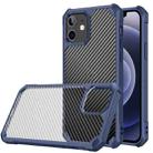 For iPhone 12 mini Carbon Fiber Acrylic Shockproof Protective Case (Blue) - 1