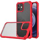 For iPhone 12 mini Carbon Fiber Acrylic Shockproof Protective Case (Red) - 1