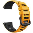 For Garmin Instinct / Instinct Esports Two-color Silicone Watch Band(Yellow+Black) - 1