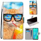 For OPPO A9 (2020) / A5 (2020) / A11X / A11 Coloured Drawing Cross Texture Horizontal Flip PU Leather Case with Holder & Card Slots & Wallet & Lanyard(Cat Drinking Soda) - 1