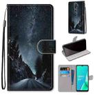 For OPPO A9 (2020) / A5 (2020) / A11X / A11 Coloured Drawing Cross Texture Horizontal Flip PU Leather Case with Holder & Card Slots & Wallet & Lanyard(Mountain Road Starry Sky) - 1