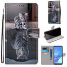 For OPPO A53 4G(2020) / A53s / A32 / A33 (2020) Coloured Drawing Cross Texture Horizontal Flip PU Leather Case with Holder & Card Slots & Wallet & Lanyard(Cat Becomes Tiger) - 1