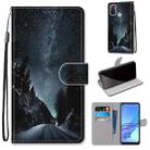 For OPPO A53 4G(2020) / A53s / A32 / A33 (2020) Coloured Drawing Cross Texture Horizontal Flip PU Leather Case with Holder & Card Slots & Wallet & Lanyard(Mountain Road Starry Sky) - 1