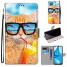 For OPPO F17 Pro / A93 4G / Reno4 Lite / Reno4 F Coloured Drawing Cross Texture Horizontal Flip PU Leather Case with Holder & Card Slots & Wallet & Lanyard(Cat Drinking Soda) - 1