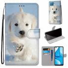 For OPPO F17 Pro / A93 4G / Reno4 Lite / Reno4 F Coloured Drawing Cross Texture Horizontal Flip PU Leather Case with Holder & Card Slots & Wallet & Lanyard(Snow Puppy) - 1