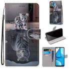 For OPPO F17 Pro / A93 4G / Reno4 Lite / Reno4 F Coloured Drawing Cross Texture Horizontal Flip PU Leather Case with Holder & Card Slots & Wallet & Lanyard(Cat Becomes Tiger) - 1