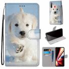 For OPPO Realme 5 / 5s / 5i / C3 / C3i / 6i / Narzo10 / 10A / 20A Coloured Drawing Cross Texture Horizontal Flip PU Leather Case with Holder & Card Slots & Wallet & Lanyard(Snow Puppy) - 1