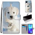 For OPPO Realme C15 / C12 / C25 / 7i (Global) / Narzo 20 / 30A Coloured Drawing Cross Texture Horizontal Flip PU Leather Case with Holder & Card Slots & Wallet & Lanyard(Snow Puppy) - 1